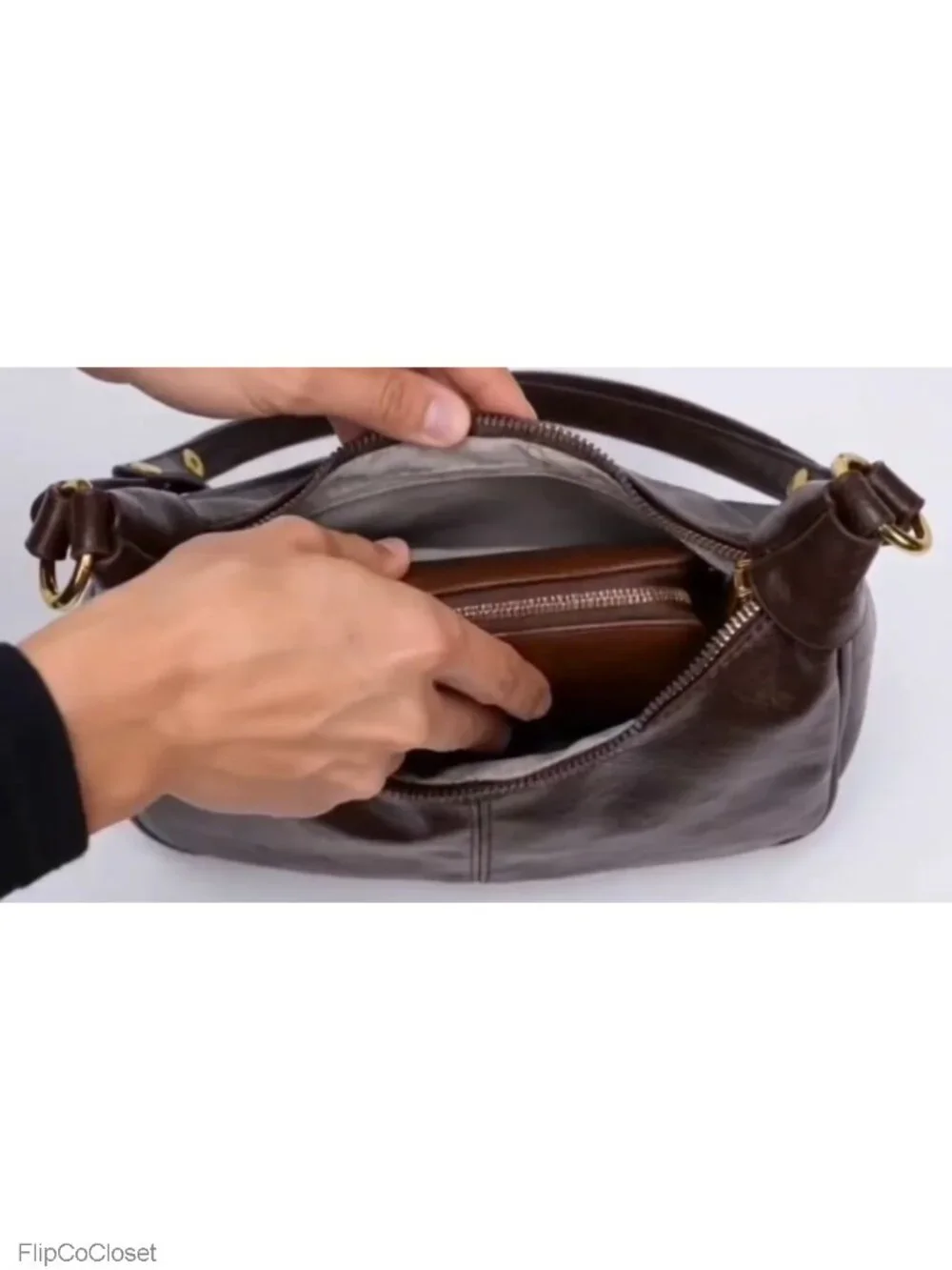 Small Faux Leather Crescent Hobo Shoulder Crossbody Bag